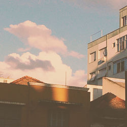 Low angle view of buildings against sky