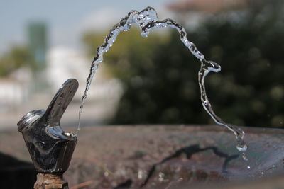 Close-up of water against sky