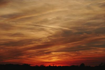 Silhouette landscape at sunset