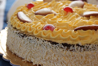 Close-up of cake on table