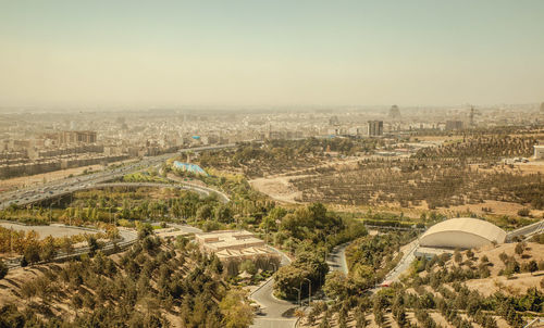 Teheran cityscape against clear sky
