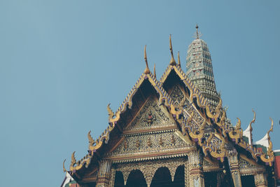 Low angle view of traditional building against sky