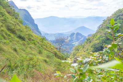 Scenic view of mountains against sky