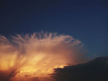 Low angle view of sky at sunset