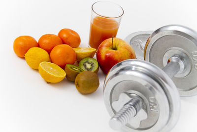 Close-up of fruits in glass