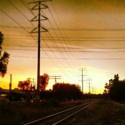 Railroad track at sunset