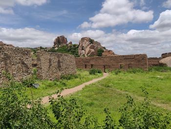 A historical monument. kings treasury office at chitradurga's rock fort