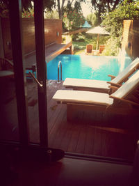 Empty chairs and tables