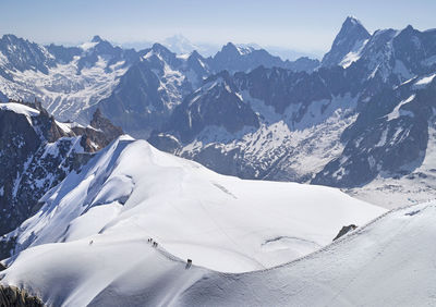 Scenic view of snowcapped mountains