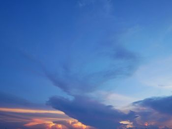 Low angle view of sky at sunset