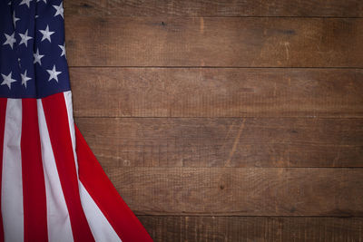 Directly above shot of american flag on table