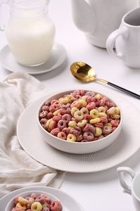 High angle view of food on table