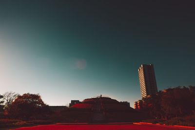 Low angle view of built structure against clear sky