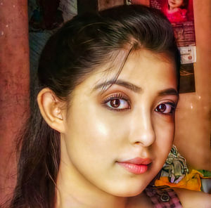 Close-up portrait of woman