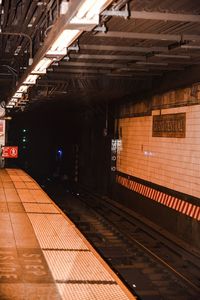 Empty railroad station platform