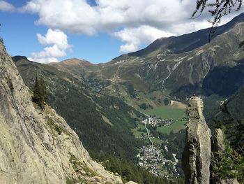 Scenic view of mountains against sky