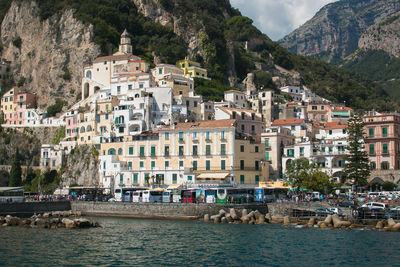 Buildings in city at waterfront