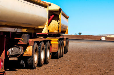 View of truck against clear sky