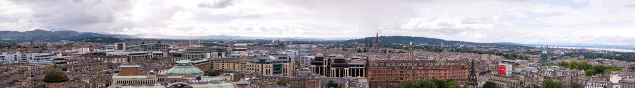 High angle view of townscape against sky