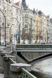 Railroad tracks in city