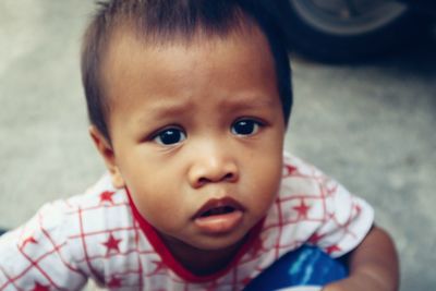 Close-up portrait of cute baby