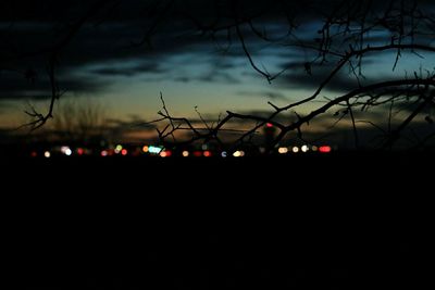 View of illuminated city at night