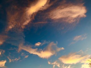 Low angle view of clouds in sky