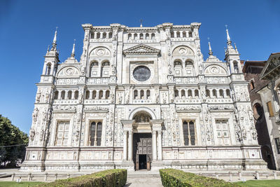 The certosa di pavia with his beautiful facade