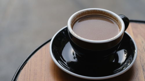 Close-up of coffee on table