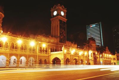 Illuminated city at night