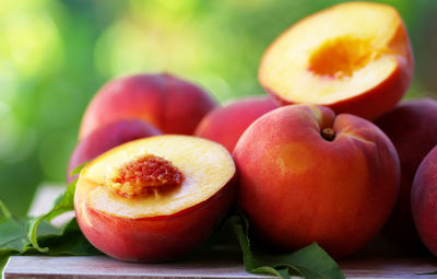 Close-up of apples on table