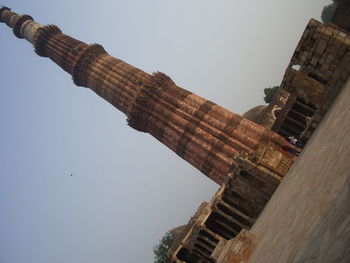 Low angle view of tower against clear sky
