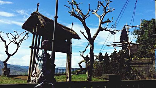 Scenic view of landscape against blue sky