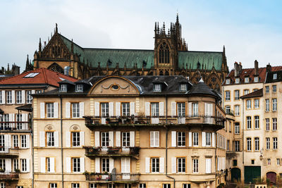 Low angle view of buildings in city