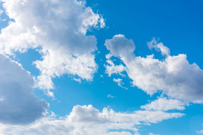 Low angle view of clouds in blue sky