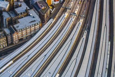 High angle view of city street