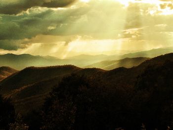 Scenic view of mountains against sky