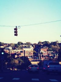 Traffic on road in city