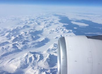 Aerial view of snowcapped mountains