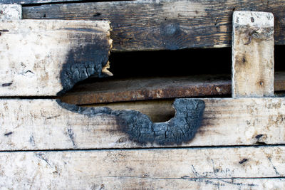Full frame shot of weathered wooden wall