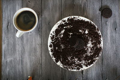 Directly above shot of coffee on table