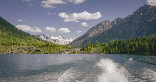 Landscape of multinsky mountain lake in altay