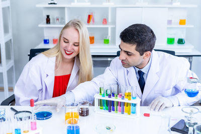 Female doctor working in laboratory