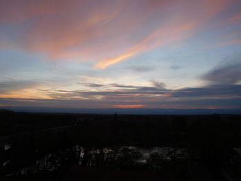 Silhouette of landscape at sunset