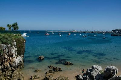 View of boats in sea