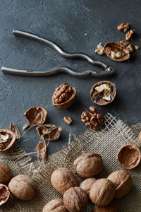 Directly above shot of seashells on table