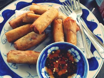 Close-up of served food in plate