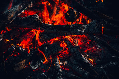 Close-up of bonfire