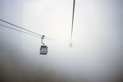 Overhead cable car against sky