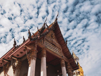 Low angle view of traditional building against sky